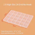 24-compartment clear plastic organizer box with individual 3x3x0.8cm slots for small tools - 1.0 High Slot 24-Compartment No Hook (19x13x1cm)