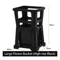 Large black plastic flower bucket with handles, 65cm tall floral storage container - Auction House Flower Bucket (large Black) With Extra Tall Size; Flower Growing Bucket