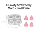 4-cavity small strawberry silicone mold for DIY candles and chocolate making - 4-Cavity Strawberry - Small