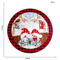 Classic 120cm red and black buffalo plaid Christmas tree skirt featuring Santa Claus - Christmas Tree Skirt (120cm)