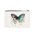 Canvas coin purse with artistic butterfly print and durable metal zipper closure - Multicolor Butterfly