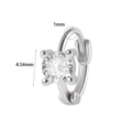 Orecchino a cerchio argento con zircone da 4,54mm a quattro griffe e fascia sottile da 1mm - #4 Stile Zircone a Quattro Griffe