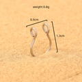 Macro shot of silver U-shaped stainless steel nose ring with dimensions and weight specs - U-Shape Accessory / Silver
