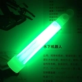 4-inch hexagonal emergency glow stick with hook emitting bright green light - Green
