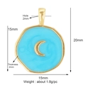 Ciondolo a forma di luna crescente in rame smaltato blu celeste diametro 15mm - Luna / Celeste