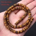 Golden brown tiger eye abacus beads for DIY jewelry, 2x6mm size, 80 pieces strand - 2x6mm Abacus Beads