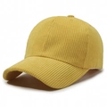 Minimalist yellow corduroy baseball cap for women with adjustable back strap - Adjustable / Yellow