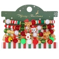 Christmas 5-piece multilayer bracelet set with Santa Claus and Reindeer enamel pendants - Enamel Santa Claus Reindeer Style (MY2698-8)