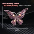 Detail of vintage butterfly brooch with purple crystals and dimensions 7.0x4.9cm - Small Butterfly Pink (KC0258)