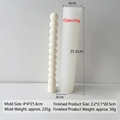 Stampo in silicone per candele a 11 sfere in serie con un lungo design a strisce - Stile lungo con perline (J-0341)