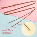 Adjustable 1.8mm rose gold stainless steel bolo chain bracelet with 60cm total length - Necklace / 1.8x60cm / Rose Gold