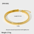 Vista detallada del collar de cadena de serpiente chapado en oro con medidas 34 más 5 cm - Collar de Oro