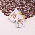 Pink and blue greeting cards with gold Live a good Story text for gift packaging - INS Blessing Card #5 - Live a good Story