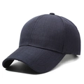 Classic dark blue vintage baseball cap in premium cotton twill with a curved brim - Adjustable / Blue