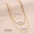Three-layer golden stainless steel necklace set with snake and rope chain designs - Gold Twisted Rope Multi-layer Style (5#)
