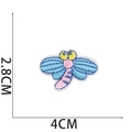 Close-up of colorful dragonfly embroidery patch with 4x2.8cm size dimensions shown - No.9-Dragonfly