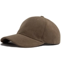 Deep brown warm lamb wool baseball cap with soft fleece texture and minimalist style - Adjustable / Brown