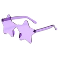 Frameless star-shaped purple sunglasses for kids featuring lightweight one-piece lenses - Purple
