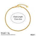 Detail of 17cm+3cm adjustable gold plated stainless steel chain with lobster clasp and tag - Gold Cauliflower Chain (KB267)
