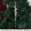 Set of 50 spiral acrylic icicles hanging on a Christmas tree branch, 165mm long - 165mm Spiral Icicle / 50Pcs/Bag