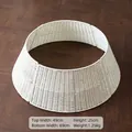 Minimalist white woven Christmas tree collar skirt base in 69cm diameter - Top 49xBottom 69xH 25cm / White Solid Fine Rope