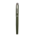 Deep olive green metal rollerball pen with silver arrow clip for business gift - Green with Silver Trim