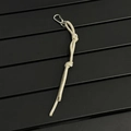 Beige hand-woven lanyard charm with metallic buckle and knots for bags and keys - Beige