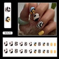 Detail view of W420 press-on nails set with toucan motifs and zebra patterns - Western Mandarin Duck (W420)
