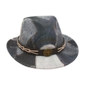 Western cowboyhoed voor kinderen van patchwork denim met lederen band en embleem - Kindermaat / Zwart