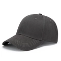 Classic dark grey cotton baseball cap with a curved brim and stitched detailing - Adjustable / Gray