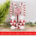 Rote und weiße Zuckerstangen Weihnachtsanhänger Set mit Glitzer für den Tannenbaum - Rot und Weiß Set B
