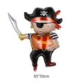 Cartoon pirate shaped foil balloon for party decoration in black and red colors - Cartoon Pirate