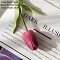 35cm dark purple PU tulip flower bud on magazine background with soft natural shadows - Mini Tulip-Deep Purple