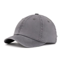 Berretto da baseball in cotone lavato grigio antracite con visiera corta vintage - Grigio