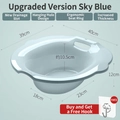 Blue ergonomic sitz bath basin for toilet seat with precise dimensions and hanging hook - Thickened PP 2.5L / Sky Blue