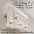 White fabric air conditioner cover with lace trim and plush cloud decorations - Cloud/With Pendant