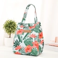 Insulated lunch bag with tropical floral prints, dual handles and magic tape closure - Happy Life