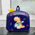 Mochila rígida infantil azul oscuro de dinosaurio con dibujo animado musical - Estilo Dinosaurio Azul Marino