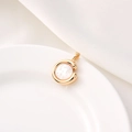 18K gold plated pendant with white shell and zircon inlay for DIY necklace making - Style F / Gold