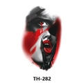 Waterproof temporary tattoo sticker TH-282 featuring a surreal black and red face portrait - Th-282 / 210*148mm