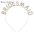 Diadema de oro rosa con pedrería y diseño BRIDESMAID para fiestas de boda - Oro Rosa-BRIDESMAID