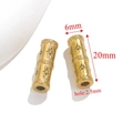 Golden stainless steel bamboo cylinder beads with star patterns for DIY jewelry necklaces - Star Pattern Cylinder / Gold