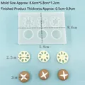 Food-grade silicone mold for mini lotus root and shiitake mushroom clay miniatures - 9112-Mushroom Lotus Root