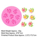 Moule en silicone rose avec 7 cavités florales et fleurs finies pour le bricolage - 2# Fleur (B1107) / Rose