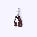 Pendentif émaillé chien cocker marron et blanc avec fermoir mousqueton pour bijoux DIY - 6 Springer Spaniel