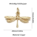 Detailed specs of 18K gold plated copper dragonfly pendant with weight and dimensions - Gold Dragonfly (YSN011-06)