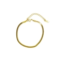 Detail der goldenen Schlangenkette aus Edelstahl mit Verlängerung und S.STEEL Gravur - Gold Armband