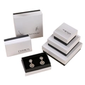 Premium minimalist black and white drawer jewelry box set for earrings, rings and necklaces - Lid and Base Box (Black & White) / 5X5X3cm