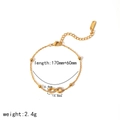 Golden stainless steel infinity bracelet for women with cubic zirconia stones and beads - Beaded Zirconia Infinity Short Bracelet (TB5084)
