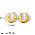 Orecchini a cerchio spessi a forma di U in acciaio inossidabile oro 18k 32mm - Oro 18K / Oro